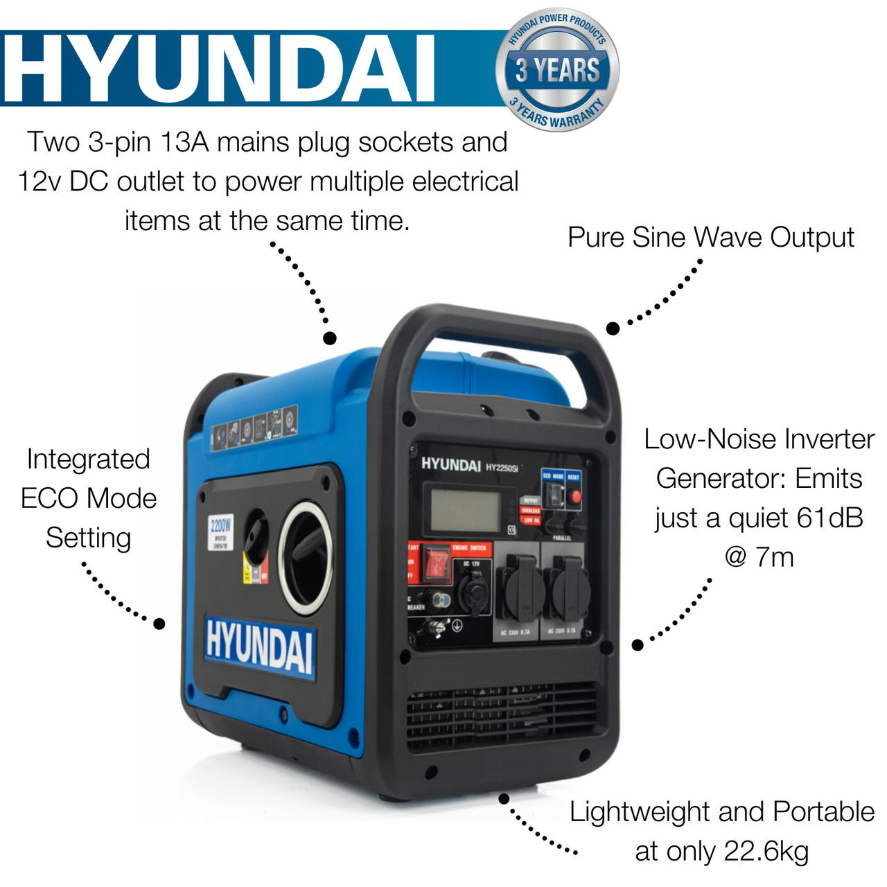 Hyundai HY2250Si Digital Inverter Suitcase Generator